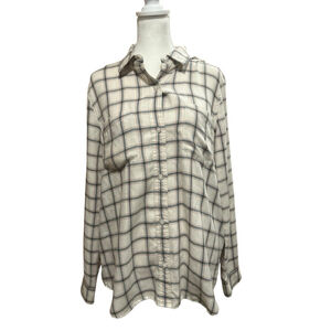 Madewell Size Large Black Red Flannel Button Down Shirt SO SOFT